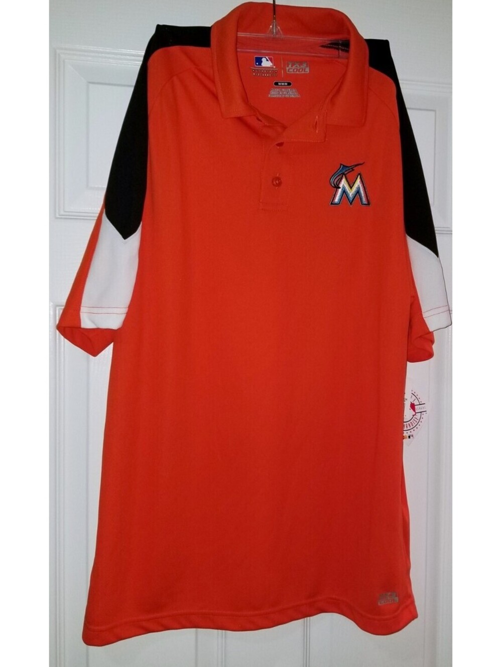 NBA MIAMI MARLINS ORANGE MENS POLO SHIRT TX3 COOL SIZE MEDIUM NWT